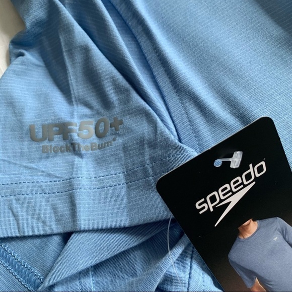 𝅺SPEEDO Blue Swim Tee with UPF Protection NWTSize S - Picture 8 of 8